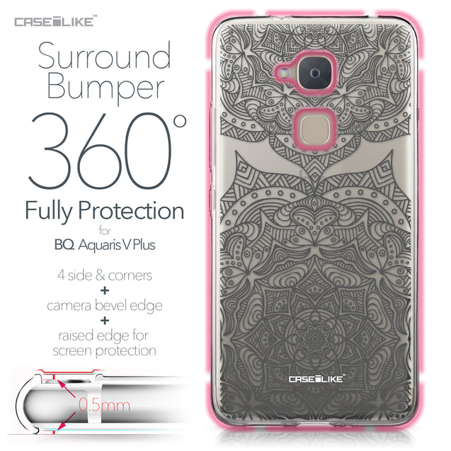 BQ Aquaris V Plus case Mandala Art 2304 Bumper Case Protection | CASEiLIKE.com