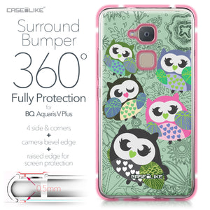 BQ Aquaris V Plus case Owl Graphic Design 3313 Bumper Case Protection | CASEiLIKE.com