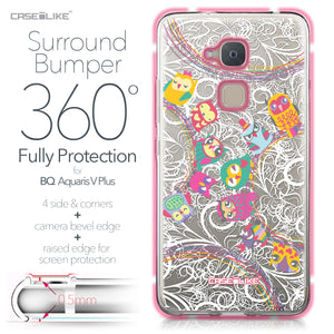 BQ Aquaris V Plus case Owl Graphic Design 3316 Bumper Case Protection | CASEiLIKE.com