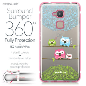 BQ Aquaris V Plus case Owl Graphic Design 3318 Bumper Case Protection | CASEiLIKE.com