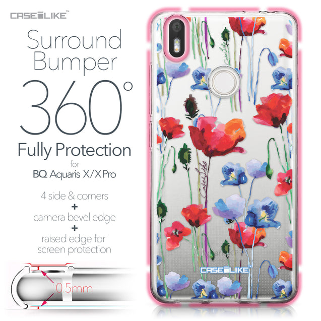 BQ Aquaris X / X Pro case Watercolor Floral 2234 Bumper Case Protection | CASEiLIKE.com