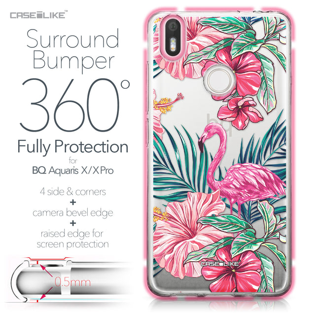 BQ Aquaris X / X Pro case Tropical Flamingo 2239 Bumper Case Protection | CASEiLIKE.com