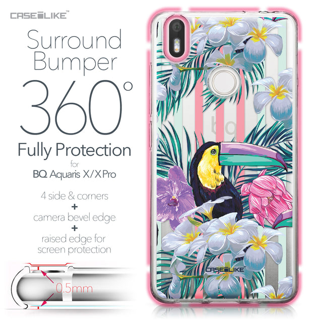 BQ Aquaris X / X Pro case Tropical Floral 2240 Bumper Case Protection | CASEiLIKE.com