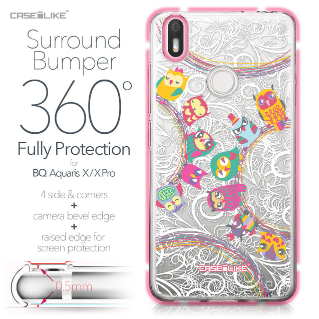 BQ Aquaris X / X Pro case Owl Graphic Design 3316 Bumper Case Protection | CASEiLIKE.com