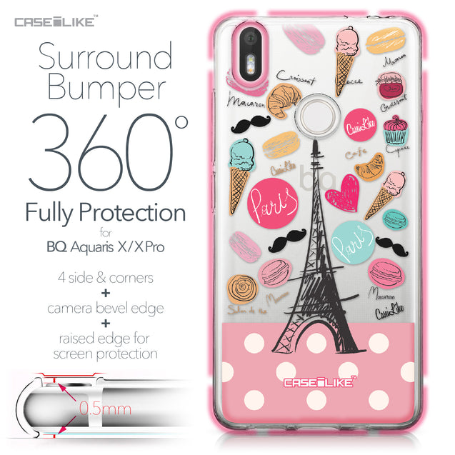 BQ Aquaris X / X Pro case Paris Holiday 3904 Bumper Case Protection | CASEiLIKE.com