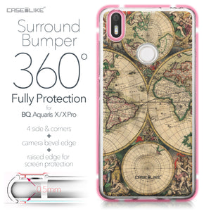 BQ Aquaris X / X Pro case World Map Vintage 4607 Bumper Case Protection | CASEiLIKE.com
