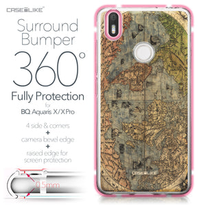 BQ Aquaris X / X Pro case World Map Vintage 4608 Bumper Case Protection | CASEiLIKE.com