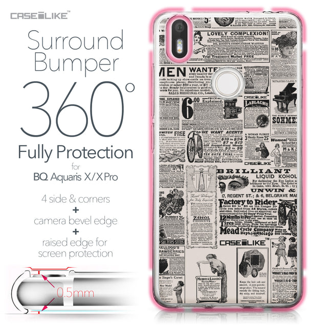 BQ Aquaris X / X Pro case Vintage Newspaper Advertising 4818 Bumper Case Protection | CASEiLIKE.com