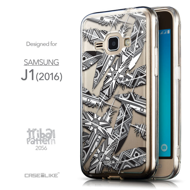Front & Side View - CASEiLIKE Samsung Galaxy J1 (2016) back cover Indian Tribal Theme Pattern 2056