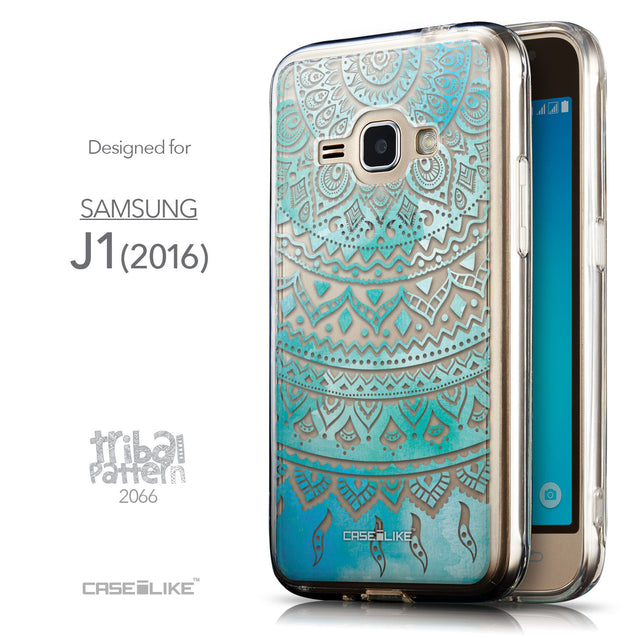 Front & Side View - CASEiLIKE Samsung Galaxy J1 (2016) back cover Indian Line Art 2066