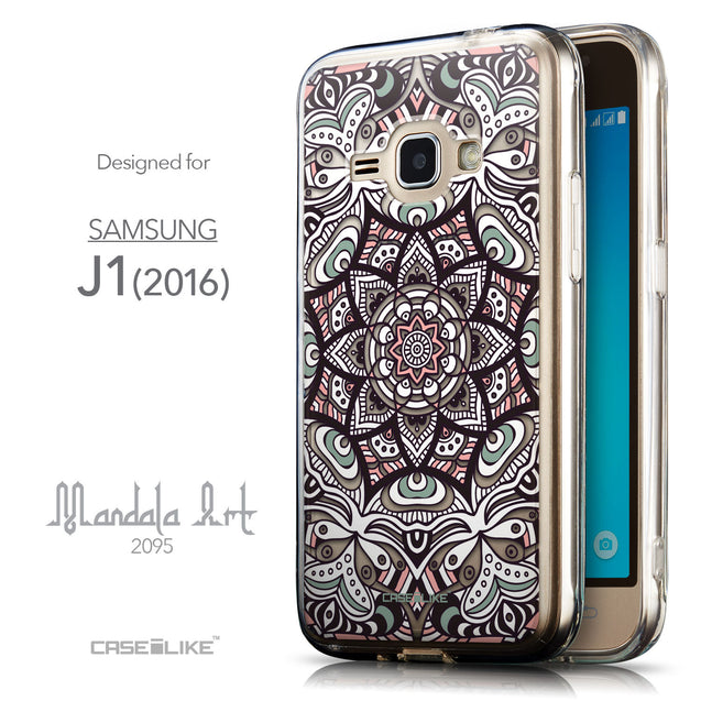 Front & Side View - CASEiLIKE Samsung Galaxy J1 (2016) back cover Mandala Art 2095