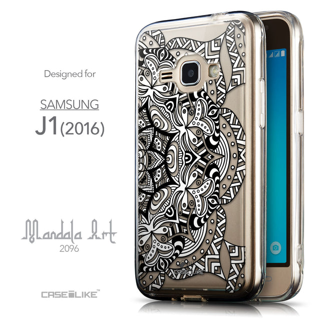 Front & Side View - CASEiLIKE Samsung Galaxy J1 (2016) back cover Mandala Art 2096