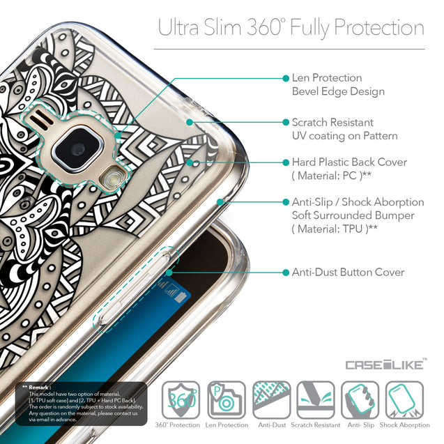 Details in English - CASEiLIKE Samsung Galaxy J1 (2016) back cover Mandala Art 2096