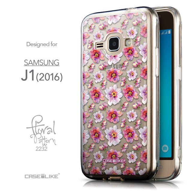 Front & Side View - CASEiLIKE Samsung Galaxy J1 (2016) back cover Watercolor Floral 2232
