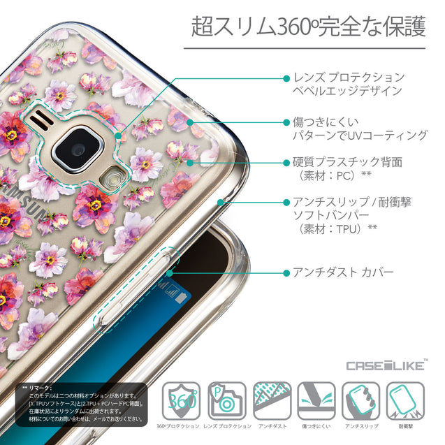 Details in Japanese - CASEiLIKE Samsung Galaxy J1 (2016) back cover Watercolor Floral 2232