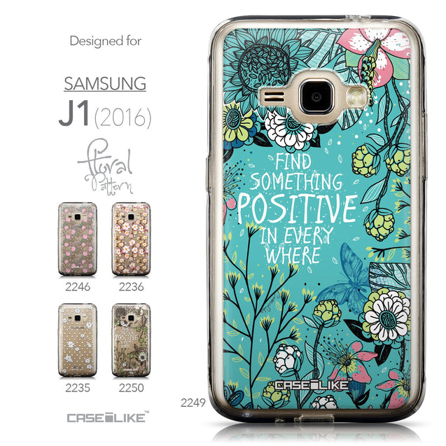 Collection - CASEiLIKE Samsung Galaxy J1 (2016) back cover Blooming Flowers Turquoise 2249