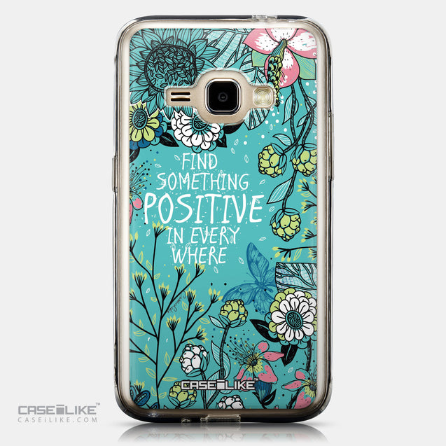 CASEiLIKE Samsung Galaxy J1 (2016) back cover Blooming Flowers Turquoise 2249