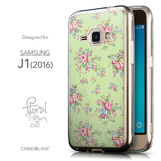 Front & Side View - CASEiLIKE Samsung Galaxy J1 (2016) back cover Floral Rose Classic 2262