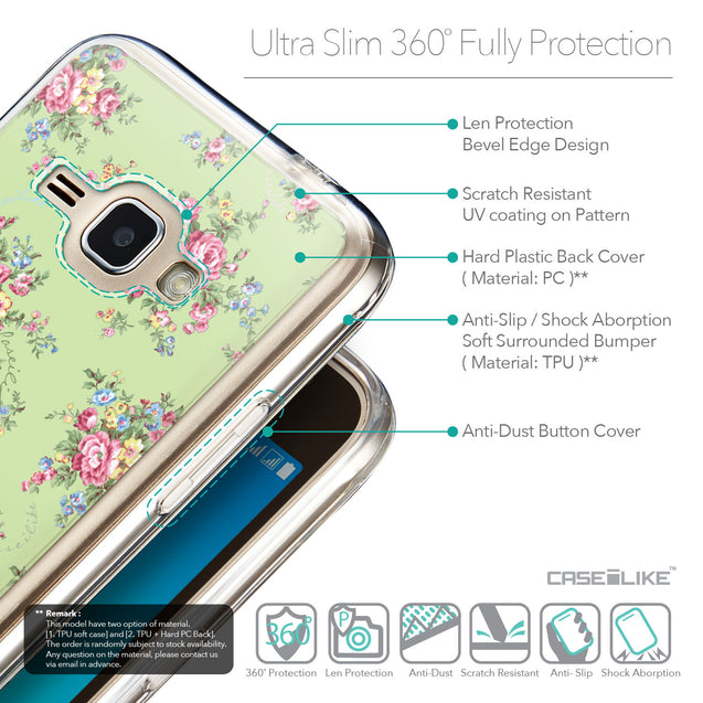 Details in English - CASEiLIKE Samsung Galaxy J1 (2016) back cover Floral Rose Classic 2262