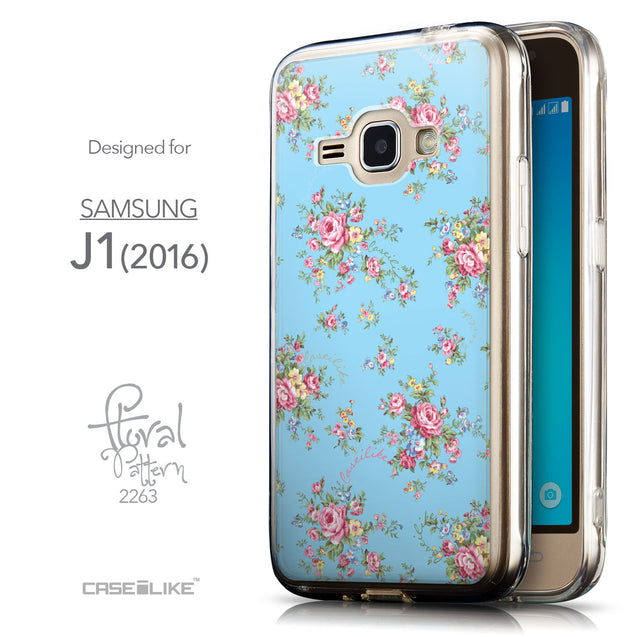 Front & Side View - CASEiLIKE Samsung Galaxy J1 (2016) back cover Floral Rose Classic 2263
