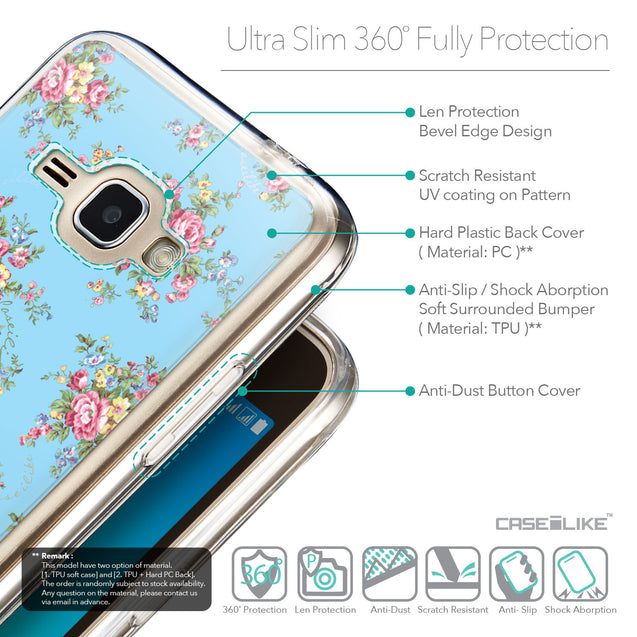 Details in English - CASEiLIKE Samsung Galaxy J1 (2016) back cover Floral Rose Classic 2263