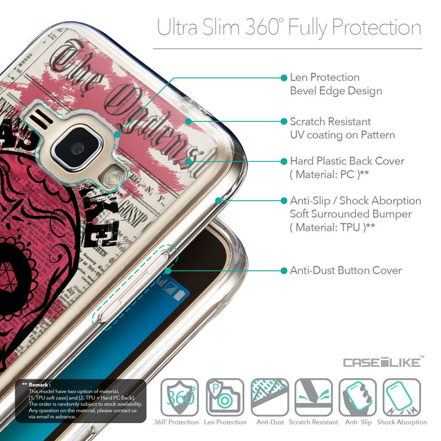 Details in English - CASEiLIKE Samsung Galaxy J1 (2016) back cover Art of Skull 2523