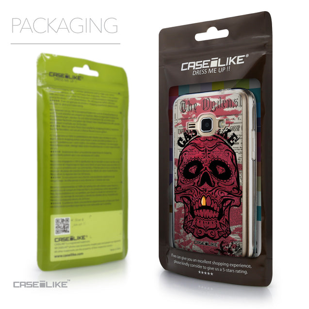 Packaging - CASEiLIKE Samsung Galaxy J1 (2016) back cover Art of Skull 2523