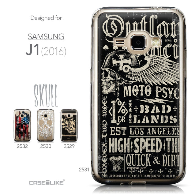 Collection - CASEiLIKE Samsung Galaxy J1 (2016) back cover Art of Skull 2531