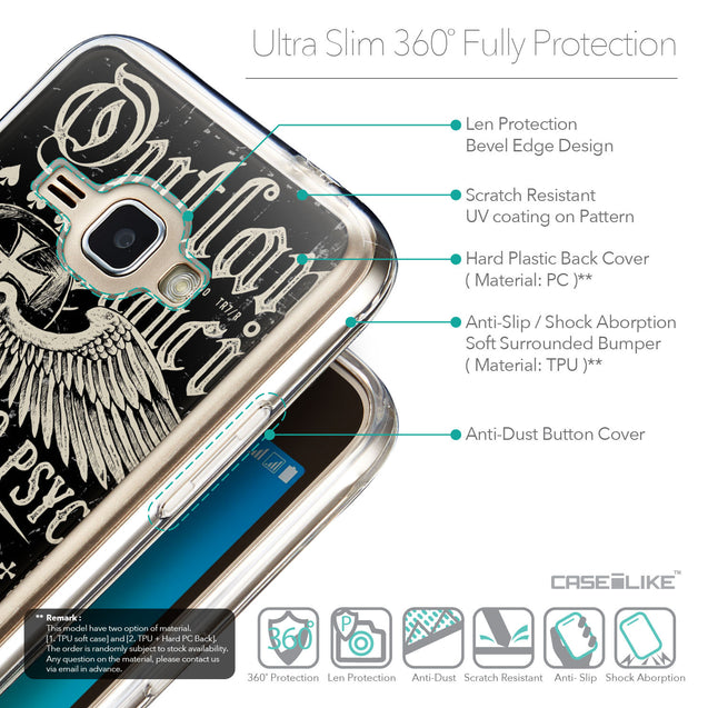 Details in English - CASEiLIKE Samsung Galaxy J1 (2016) back cover Art of Skull 2531