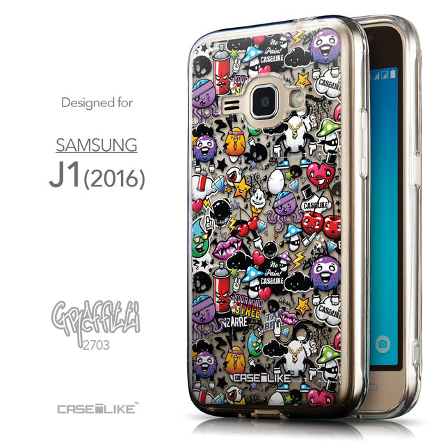 Front & Side View - CASEiLIKE Samsung Galaxy J1 (2016) back cover Graffiti 2703
