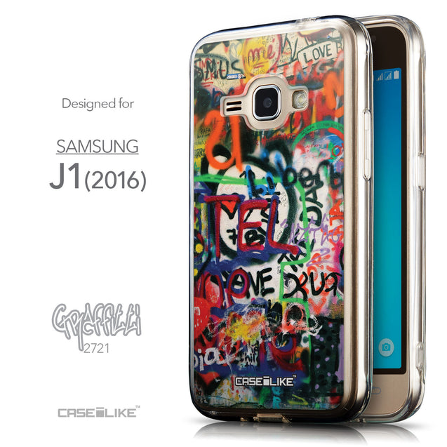 Front & Side View - CASEiLIKE Samsung Galaxy J1 (2016) back cover Graffiti 2721