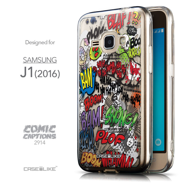 Front & Side View - CASEiLIKE Samsung Galaxy J1 (2016) back cover Comic Captions 2914