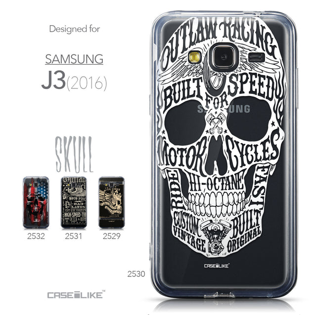 Collection - CASEiLIKE Samsung Galaxy J3 (2016) back cover Art of Skull 2530