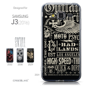 Collection - CASEiLIKE Samsung Galaxy J3 (2016) back cover Art of Skull 2531
