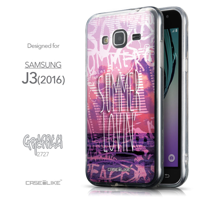 Front & Side View - CASEiLIKE Samsung Galaxy J3 (2016) back cover Graffiti 2727