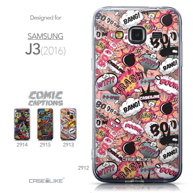 Collection - CASEiLIKE Samsung Galaxy J3 (2016) back cover Comic Captions Pink 2912