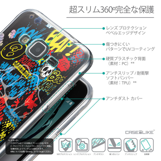 Details in Japanese - CASEiLIKE Samsung Galaxy J3 (2016) back cover Comic Captions Black 2915