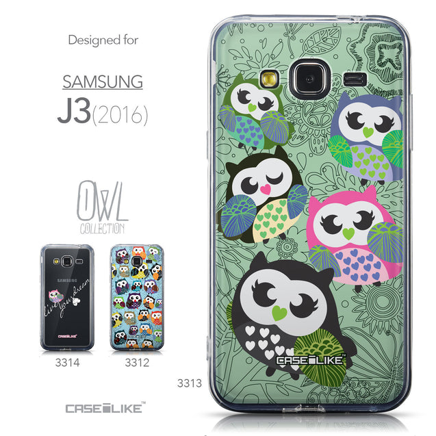 Collection - CASEiLIKE Samsung Galaxy J3 (2016) back cover Owl Graphic Design 3313