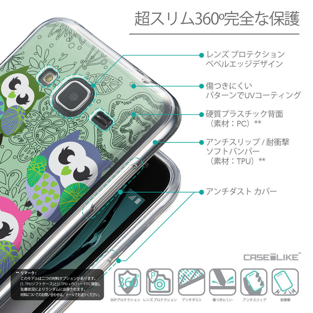 Details in Japanese - CASEiLIKE Samsung Galaxy J3 (2016) back cover Owl Graphic Design 3313