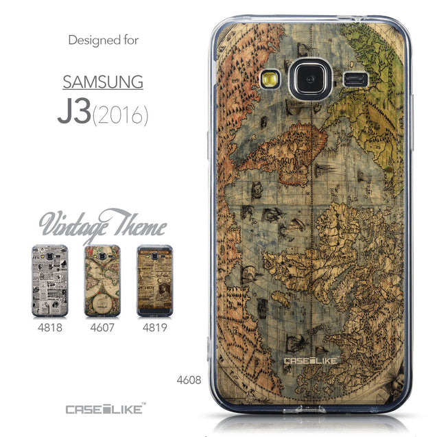 Collection - CASEiLIKE Samsung Galaxy J3 (2016) back cover World Map Vintage 4608