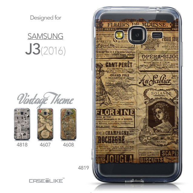 Collection - CASEiLIKE Samsung Galaxy J3 (2016) back cover Vintage Newspaper Advertising 4819