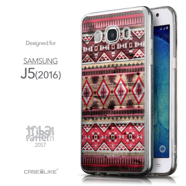 Front & Side View - CASEiLIKE Samsung Galaxy J5 (2016) back cover Indian Tribal Theme Pattern 2057