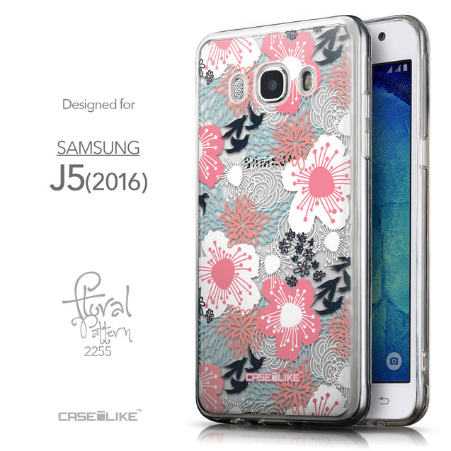 Front & Side View - CASEiLIKE Samsung Galaxy J5 (2016) back cover Japanese Floral 2255