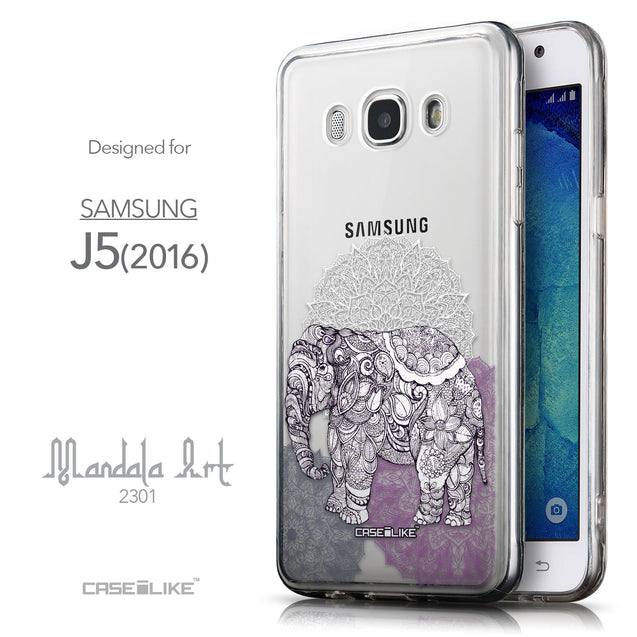 Front & Side View - CASEiLIKE Samsung Galaxy J5 (2016) back cover Mandala Art 2301