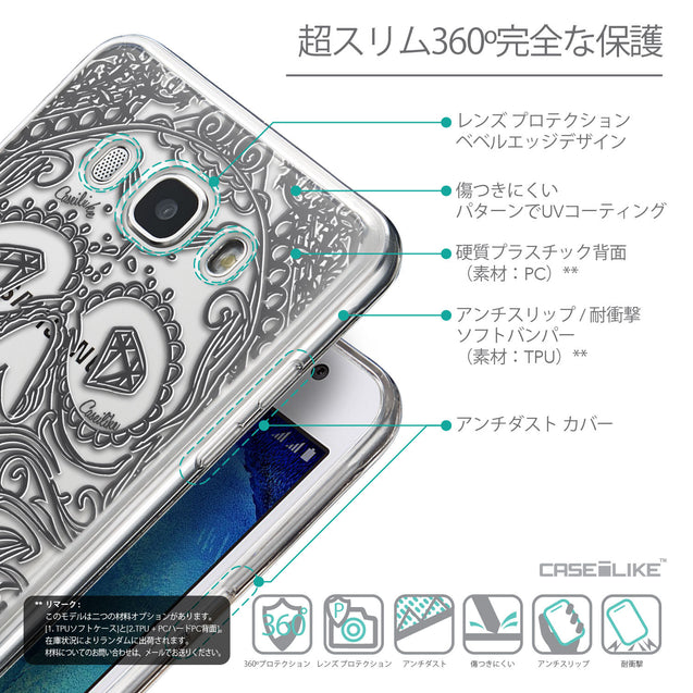 Details in Japanese - CASEiLIKE Samsung Galaxy J5 (2016) back cover Art of Skull 2524
