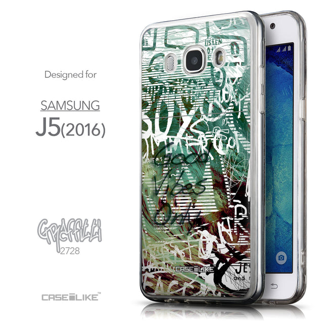 Front & Side View - CASEiLIKE Samsung Galaxy J5 (2016) back cover Graffiti 2728