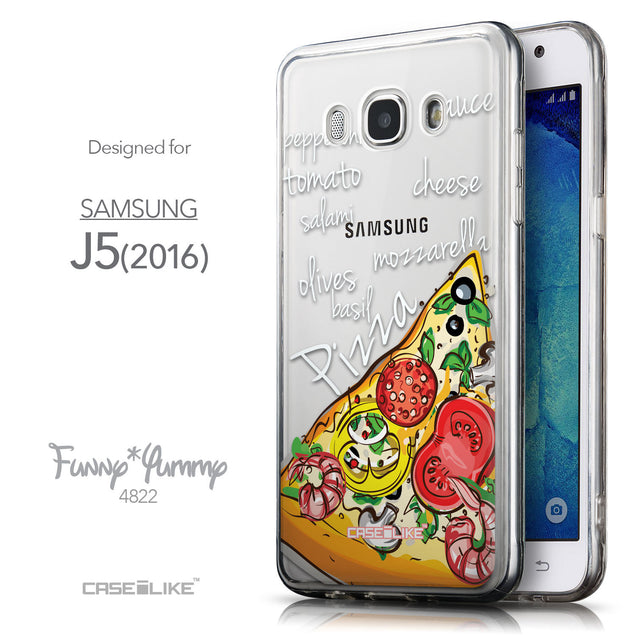 Front & Side View - CASEiLIKE Samsung Galaxy J5 (2016) back cover Pizza 4822