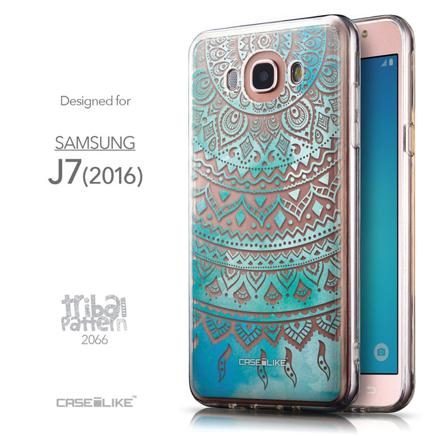 Front & Side View - CASEiLIKE Samsung Galaxy J7 (2016) back cover Indian Line Art 2066