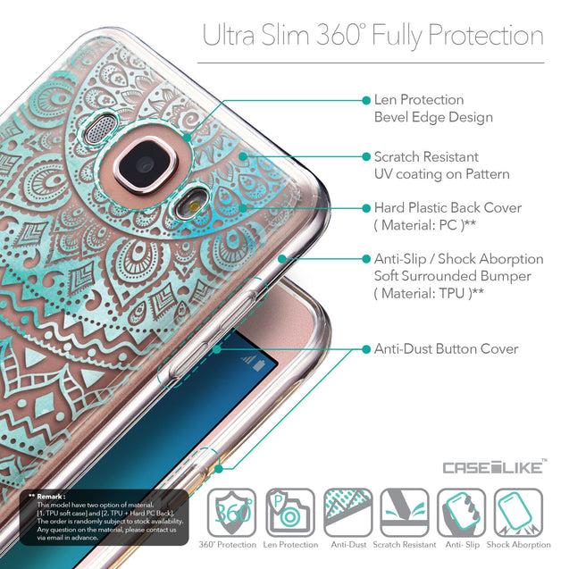 Details in English - CASEiLIKE Samsung Galaxy J7 (2016) back cover Indian Line Art 2066