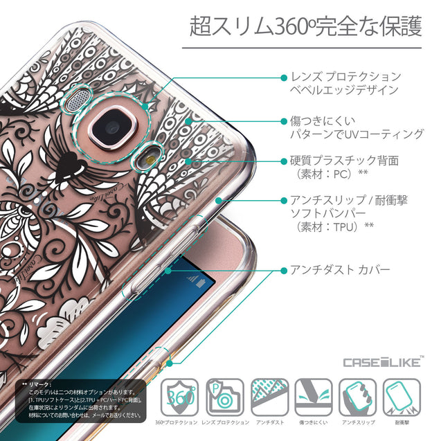 Details in Japanese - CASEiLIKE Samsung Galaxy J7 (2016) back cover Roses Ornamental Skulls Peacocks 2227